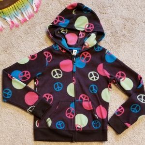 Peace sign fleece Zip Up